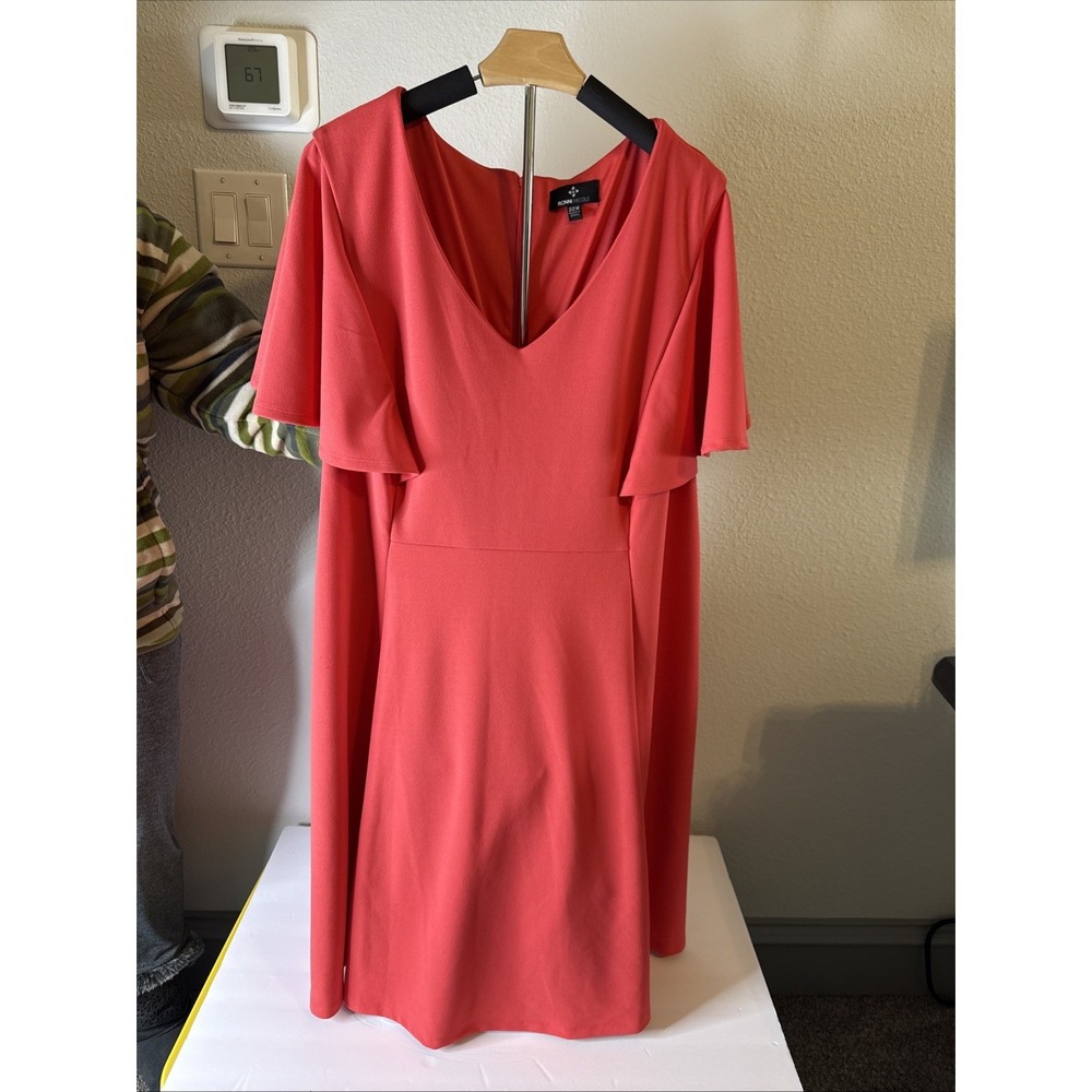 Ronnie Nicole Women's Cap Sleeve Dress Coral‎ Plus Size 22W